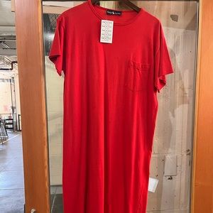 Ralph Lauren red cotton oversized t shirt dress